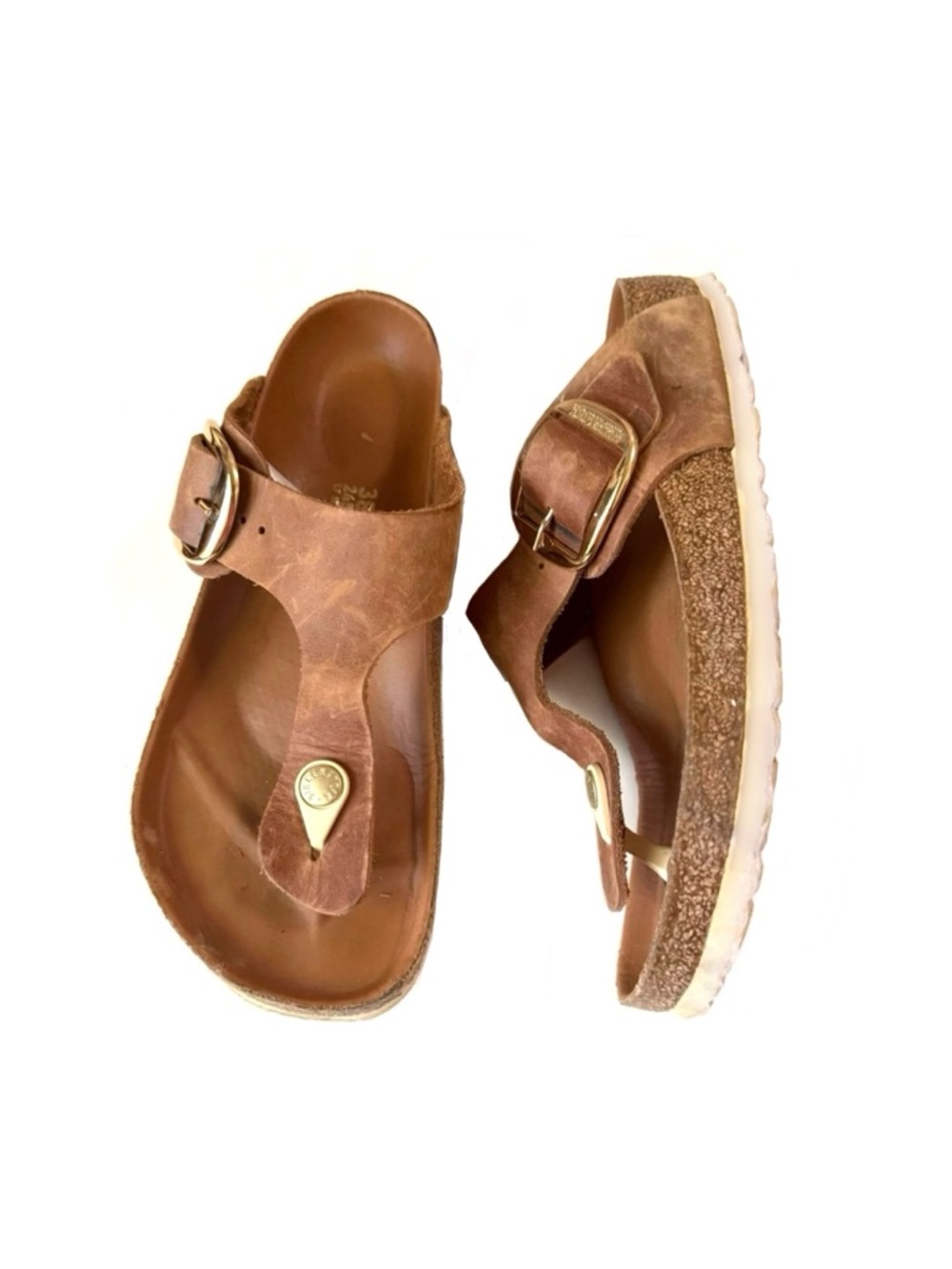 Birkenstock Gizeh Big Buckle Sandal in Cognac Size 38 EU/7.5 US - Picture 7 of 13